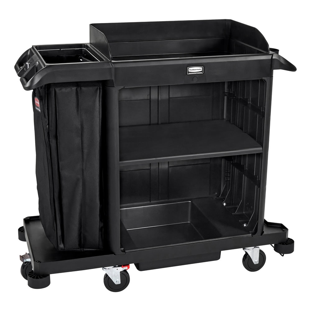 ★Gym★USMハラ－ １列２段 H1040 キャビネット 黒色 GuestSupply US | Rubbermaid Compact Housekeeping Cart